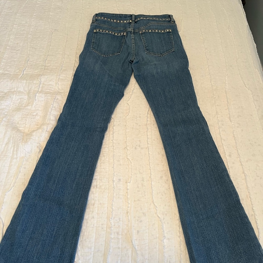 Cache Women's Denim Boot Cut Jeans with Studded Pockets
